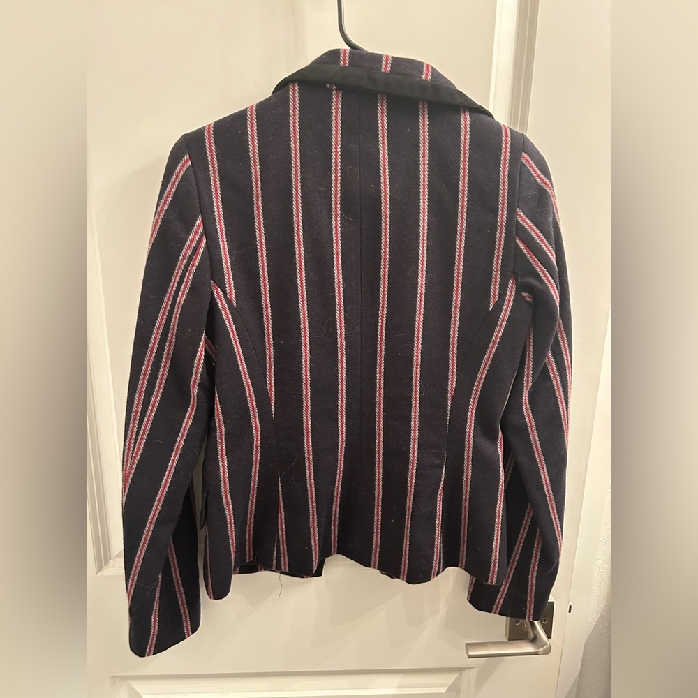 Wool Navy Zara blazer ASO Blair Waldorf Size L - Picture 11 of 16